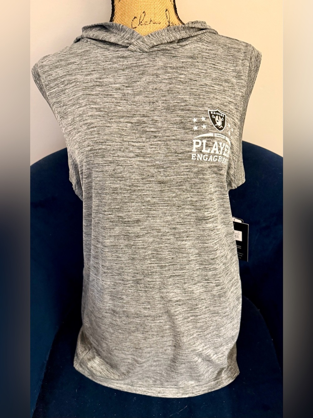 NFL MSX Gray Sleeveless Hoodie Top - Women's Athletic Hoodie